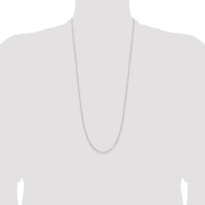 30 Inch Sterling Silver Rhodium-Plated 2mm Rolo Chain Necklace