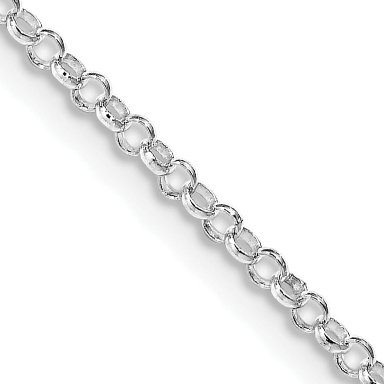16 Inch Sterling Silver Rhodium-Plated 2mm Rolo Chain Necklace