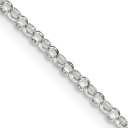 18 Inch Sterling Silver 2mm Rolo Chain Necklace