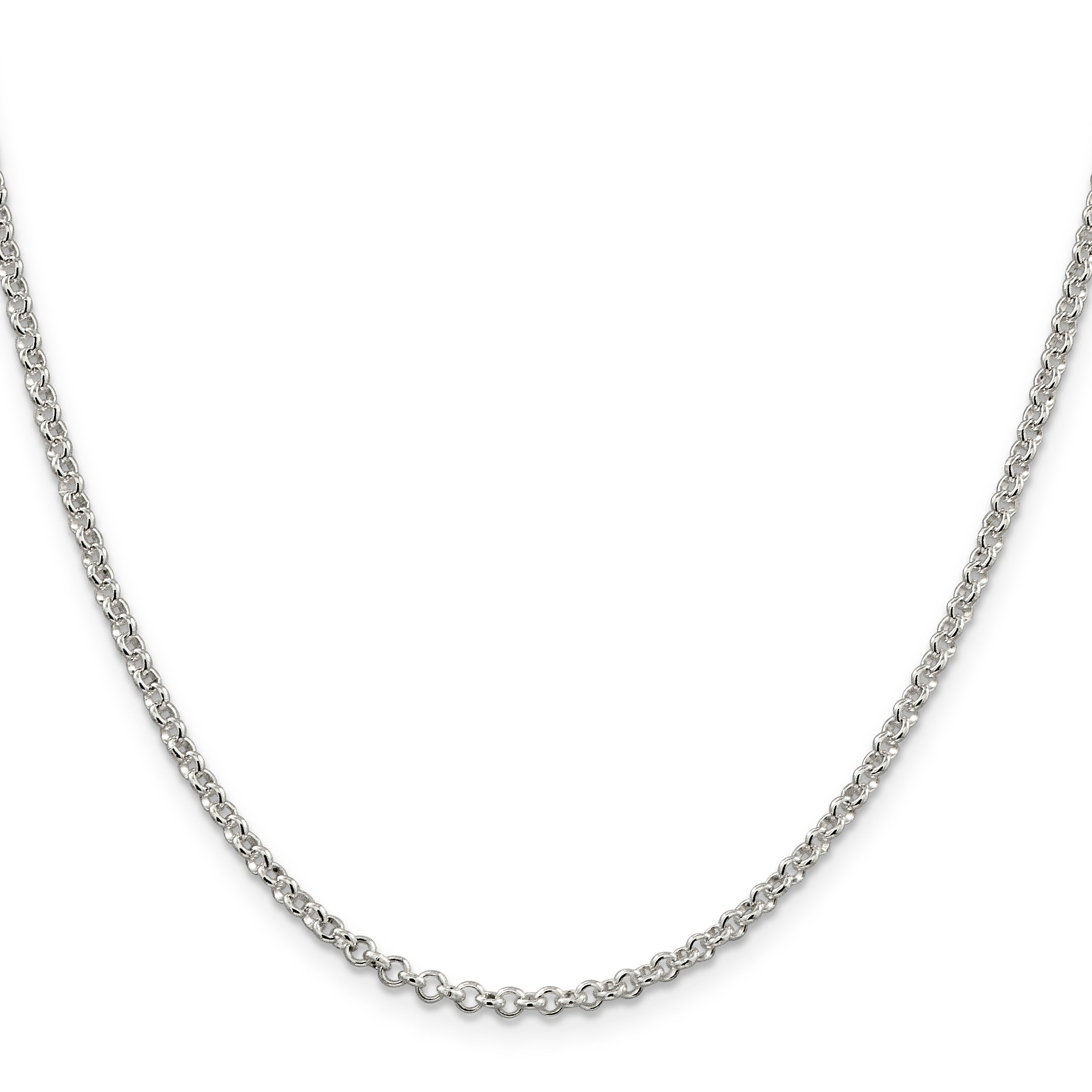 20 Inch Sterling Silver 2.8mm Rolo Chain Necklace