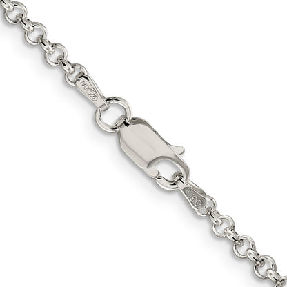 24 Inch Sterling Silver 2.8mm Rolo Chain Necklace