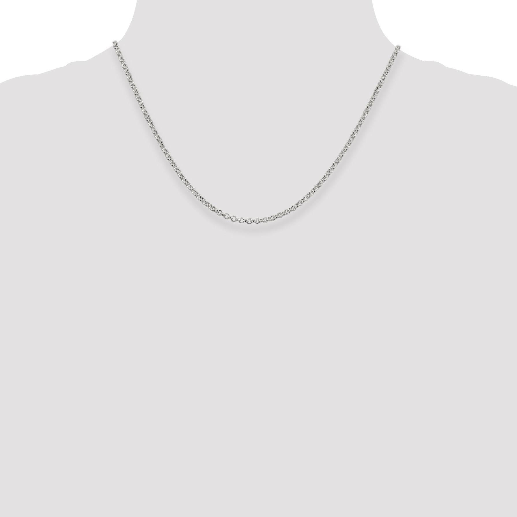 18 Inch Sterling Silver 2.8mm Rolo Chain Necklace