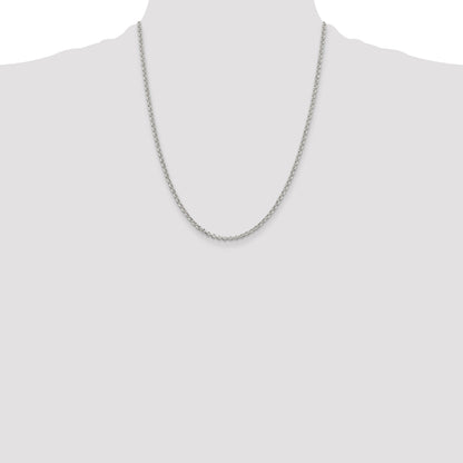 22 Inch Sterling Silver 2.8mm Rolo Chain Necklace