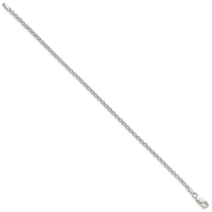 9 Inch Sterling Silver 2.8mm Rolo Chain Anklet
