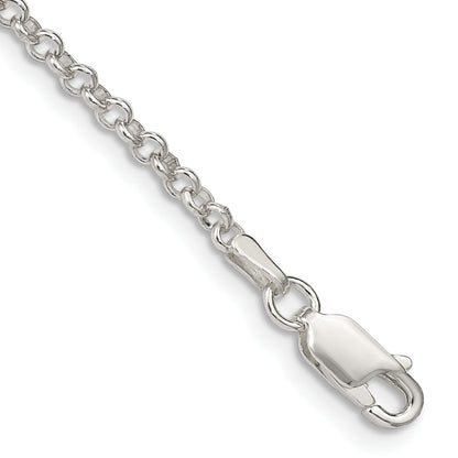 9 Inch Sterling Silver 2.8mm Rolo Chain Anklet