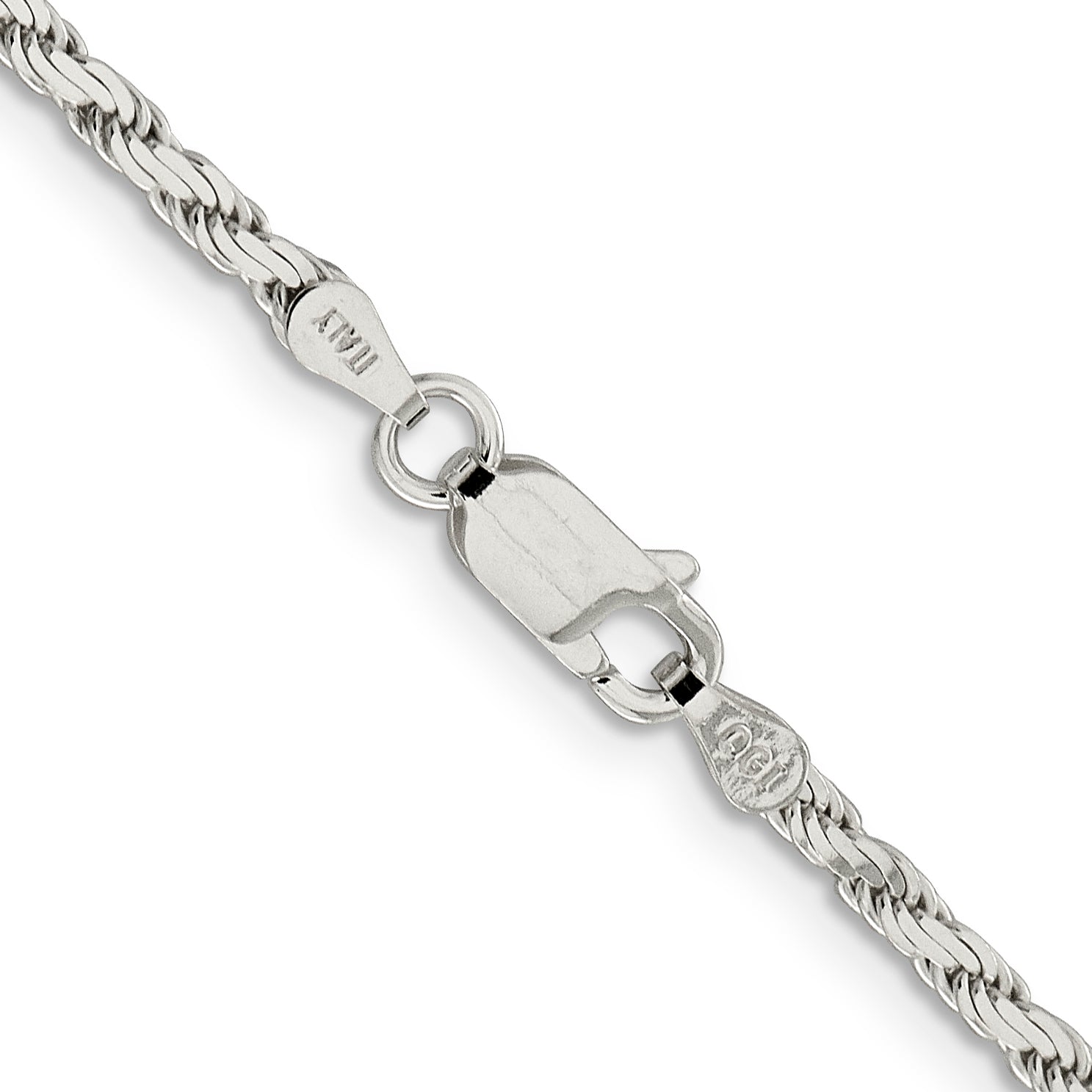 22 Inch Sterling Silver 2.5mm Flat Rope Chain Necklace