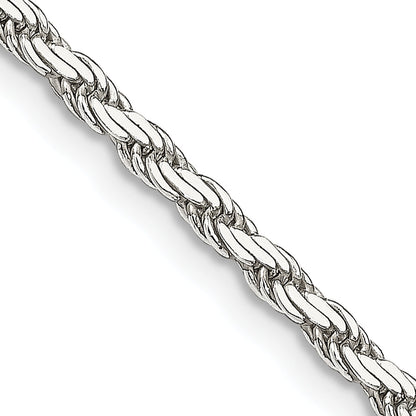 24 Inch Sterling Silver 2.5mm Flat Rope Chain Necklace