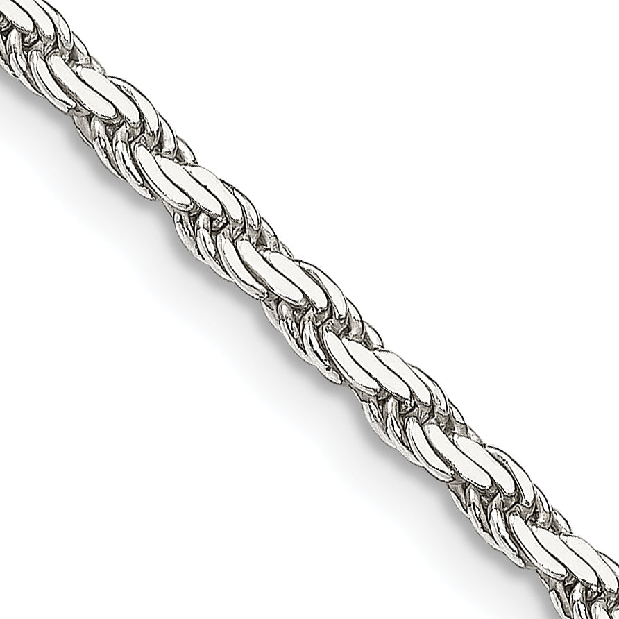 26 Inch Sterling Silver 2.5mm Flat Rope Chain Necklace