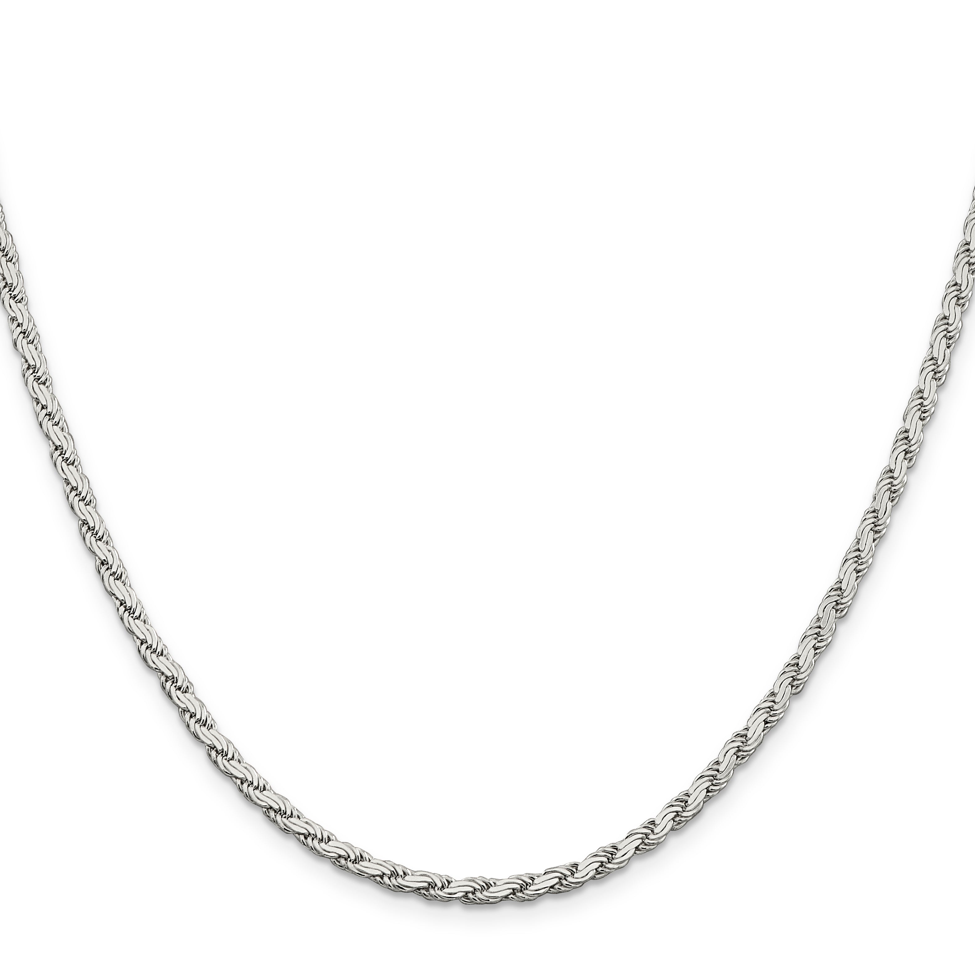 16 Inch Sterling Silver 3.1mm Flat Rope Chain Necklace