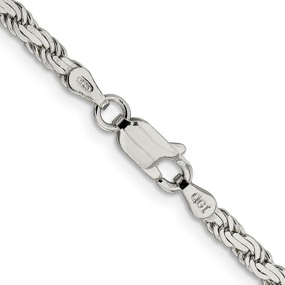 22 Inch Sterling Silver 3.1mm Flat Rope Chain Necklace