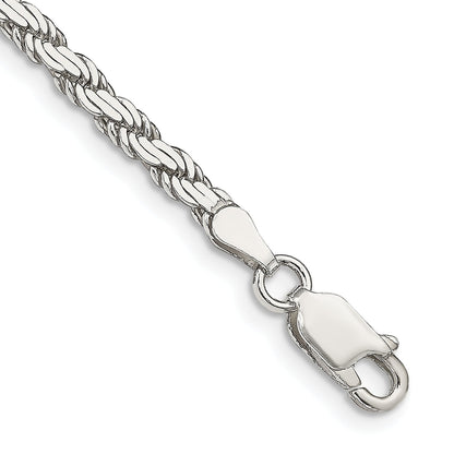 7 Inch Sterling Silver 3.1mm Flat Rope Chain Bracelet