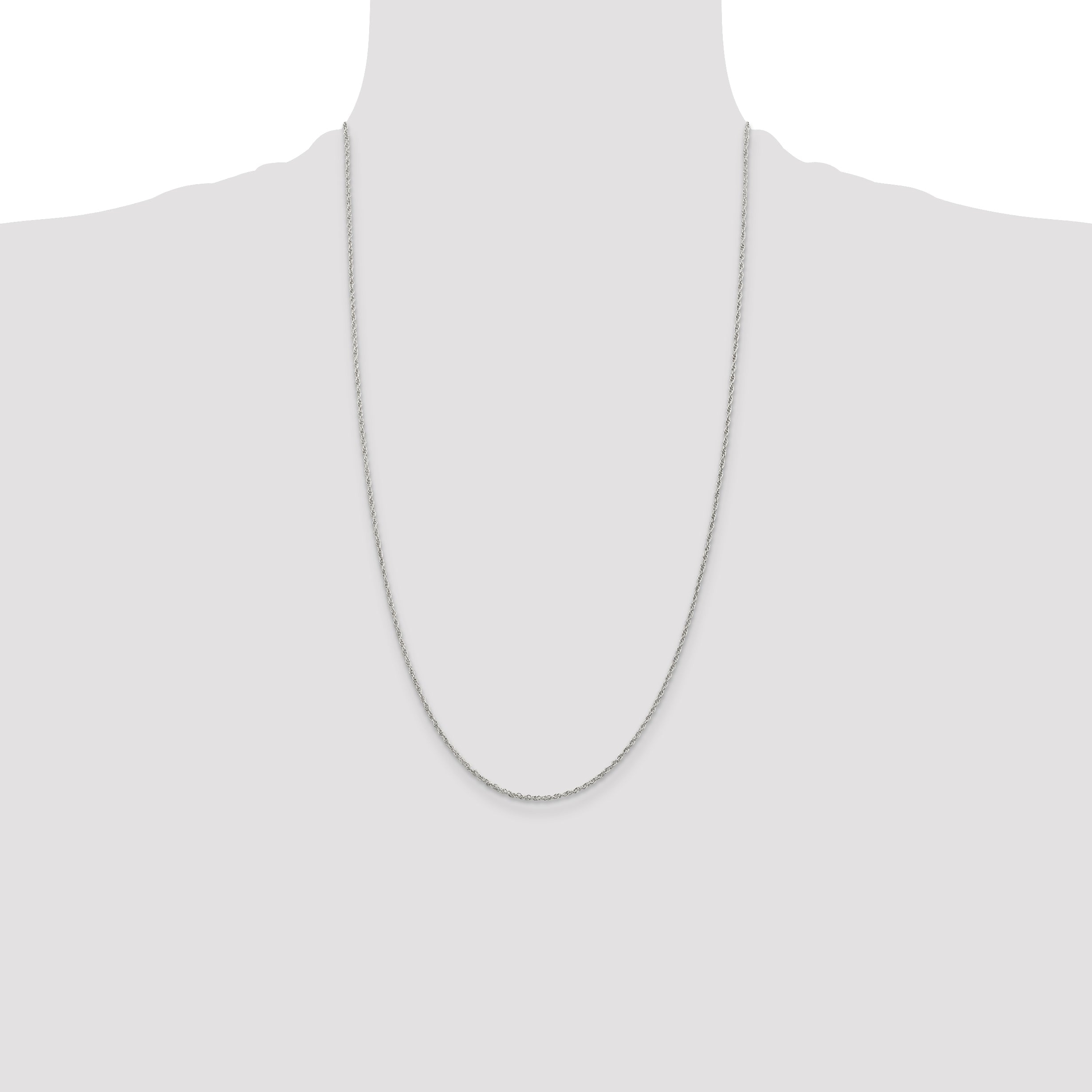 26 Inch Sterling Silver 1.6mm Loose Rope Chain Necklace