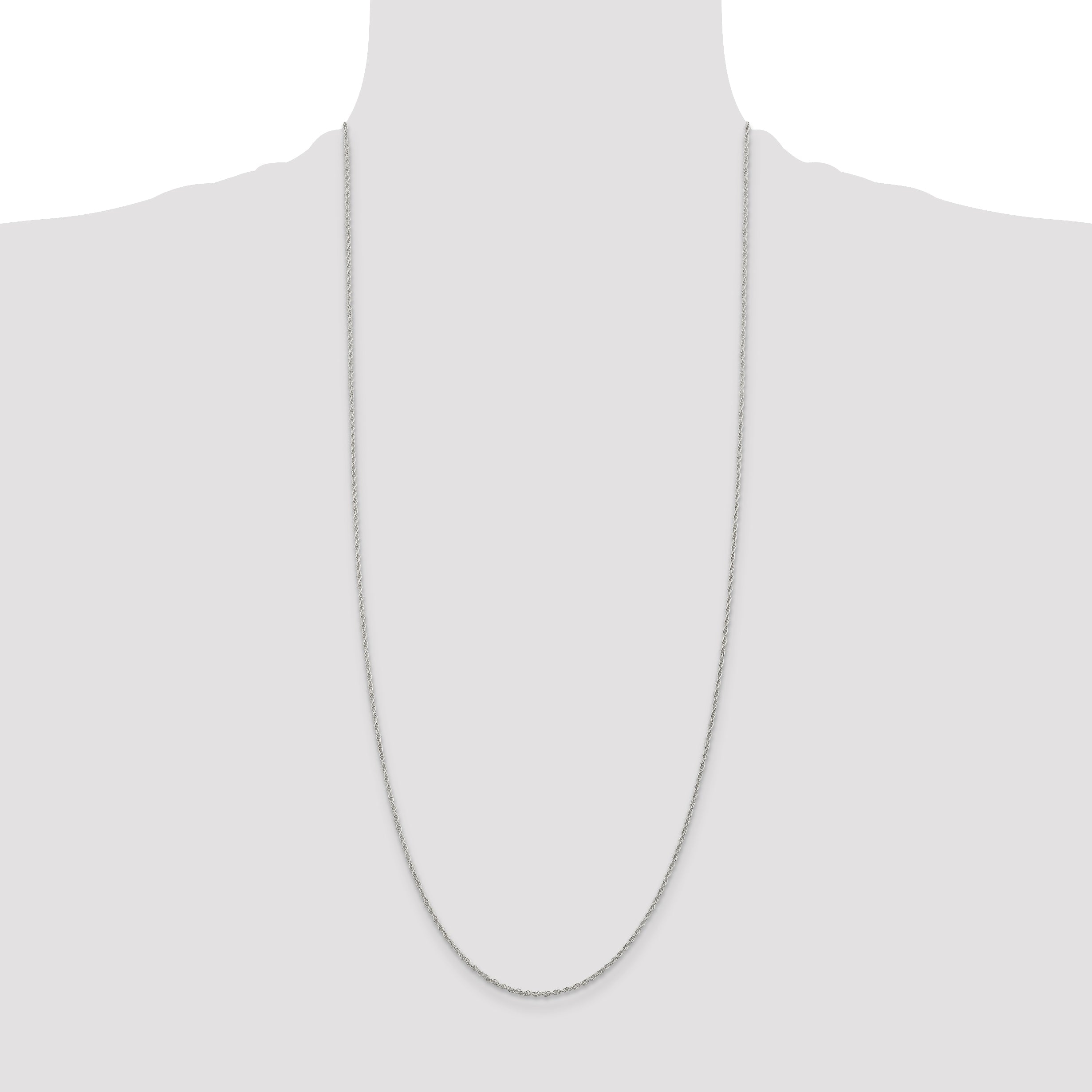 30 Inch Sterling Silver 1.6mm Loose Rope Chain Necklace