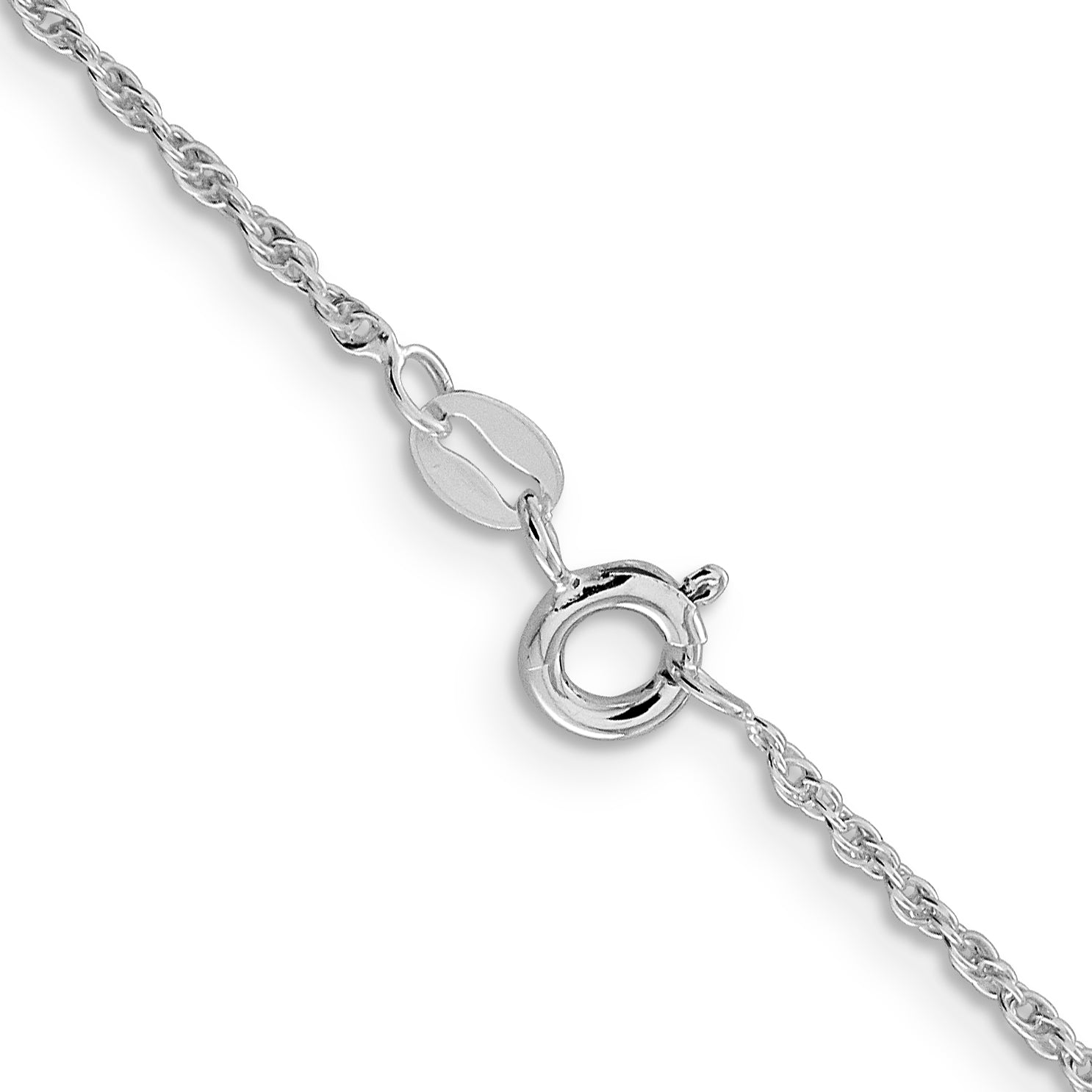 16 Inch Sterling Silver Rhodium-Plated 1.6mm Loose Rope Chain Necklace