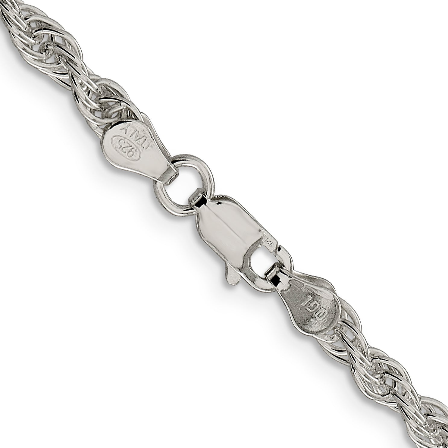 24 Inch Sterling Silver 3.8mm Loose Rope Chain Necklace