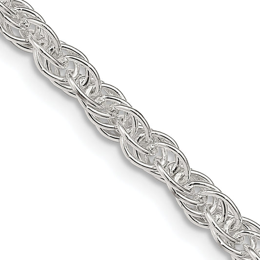 30 Inch Sterling Silver 3.8mm Loose Rope Chain Necklace