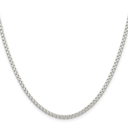 20 Inch Sterling Silver 2.6mm Round Box Chain Necklace
