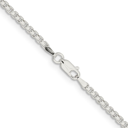30 Inch Sterling Silver 2.6mm Round Box Chain Necklace