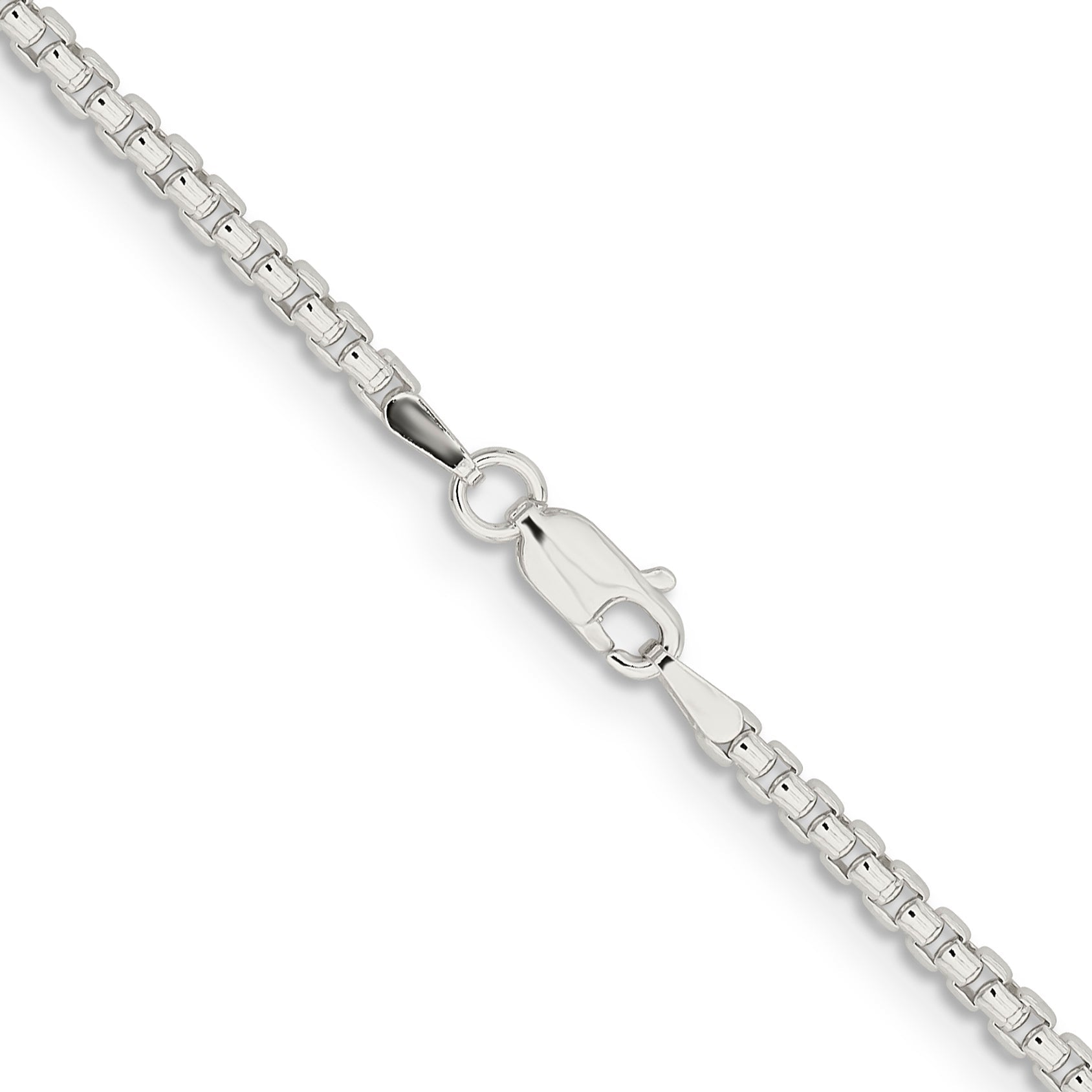 24 Inch Sterling Silver 2.6mm Round Box Chain Necklace
