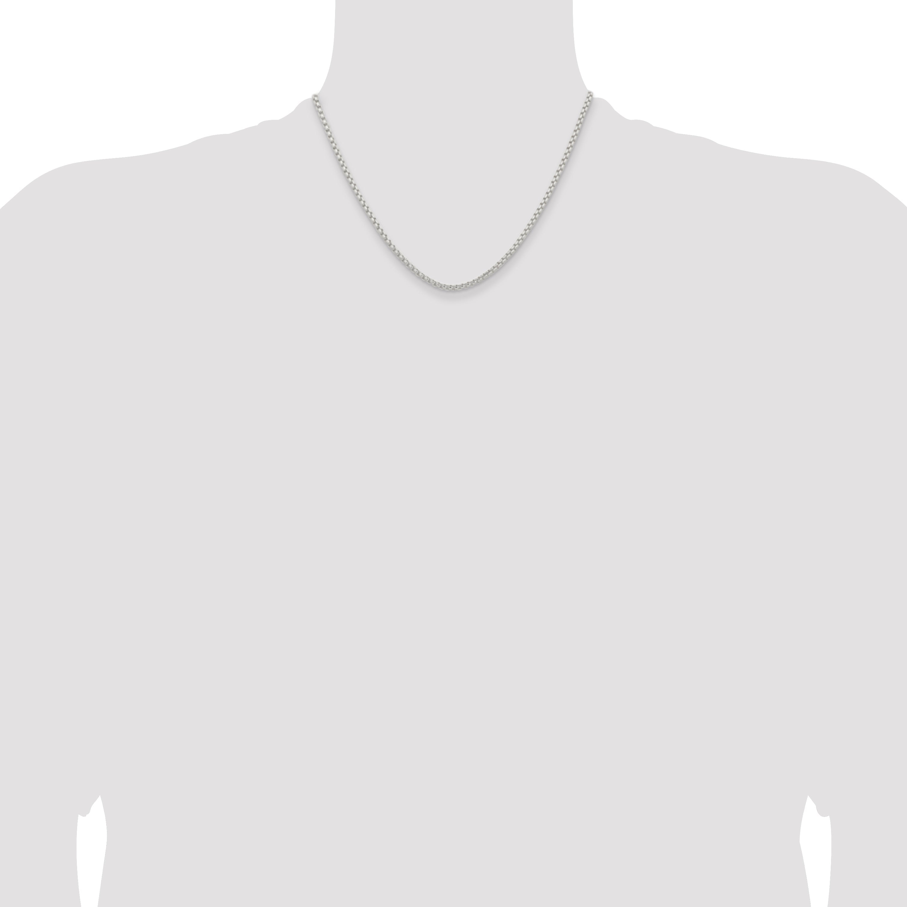 18 Inch Sterling Silver 2.6mm Round Box Chain Necklace