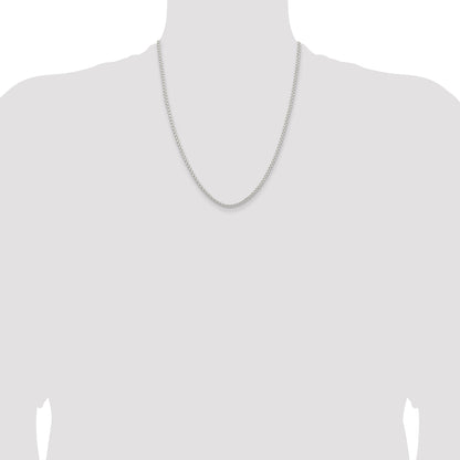22 Inch Sterling Silver 2.6mm Round Box Chain Necklace