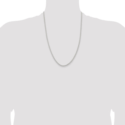 24 Inch Sterling Silver 2.6mm Round Box Chain Necklace