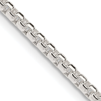 42 Inch Sterling Silver 2.6mm Round Box Chain Necklace