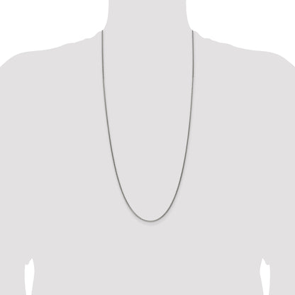 30 Inch Sterling Silver Antiqued 1.6mm Solid Square Spiga Chain Necklace