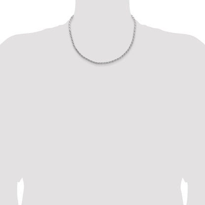 18 Inch Sterling Silver 3.65mm Flat Rope Chain Necklace
