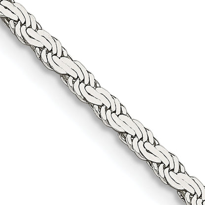 26 Inch Sterling Silver 2.25mm Flat Rope Chain Necklace