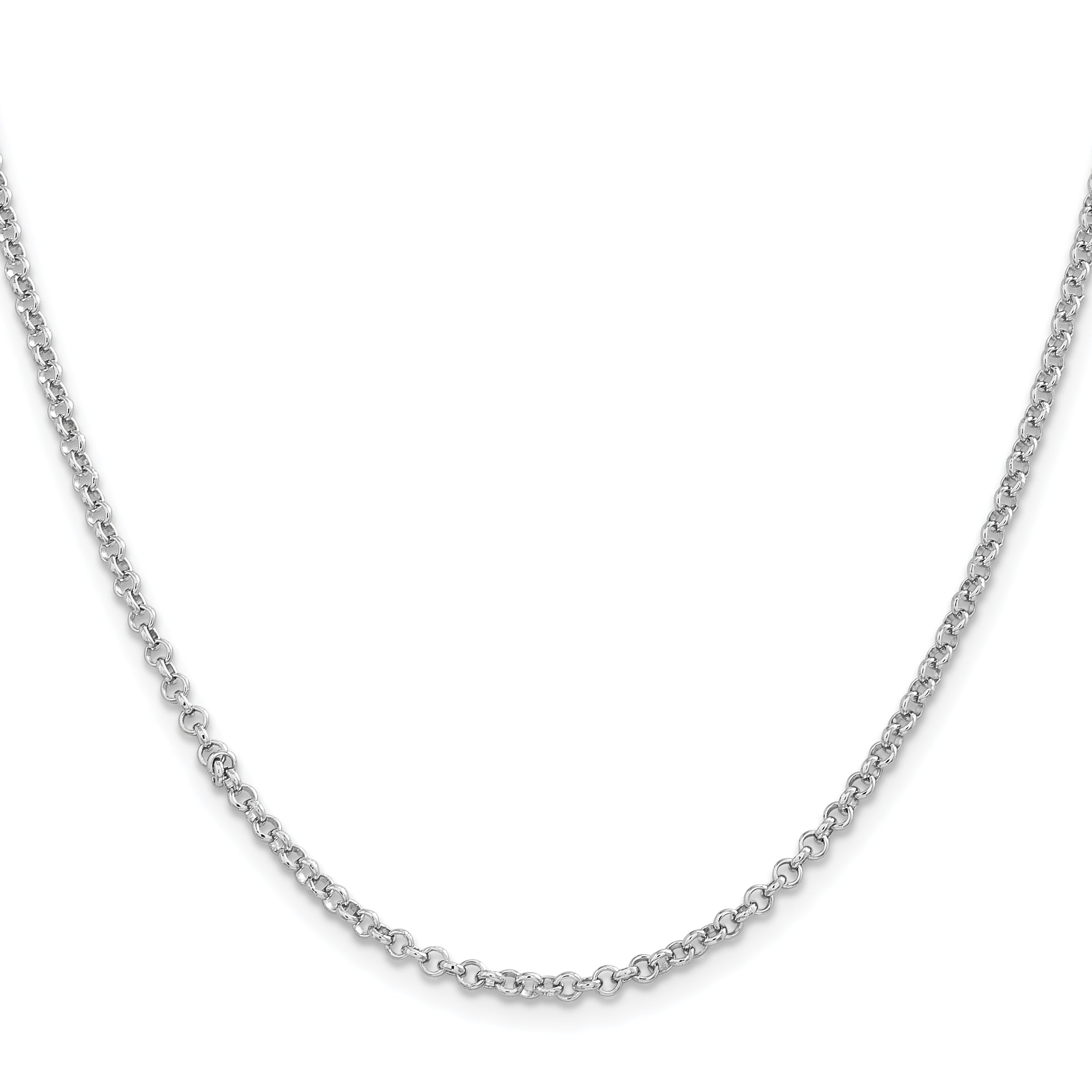 24 Inch Sterling Silver Rhodium-Plated 2.8mm Rolo Chain Necklace