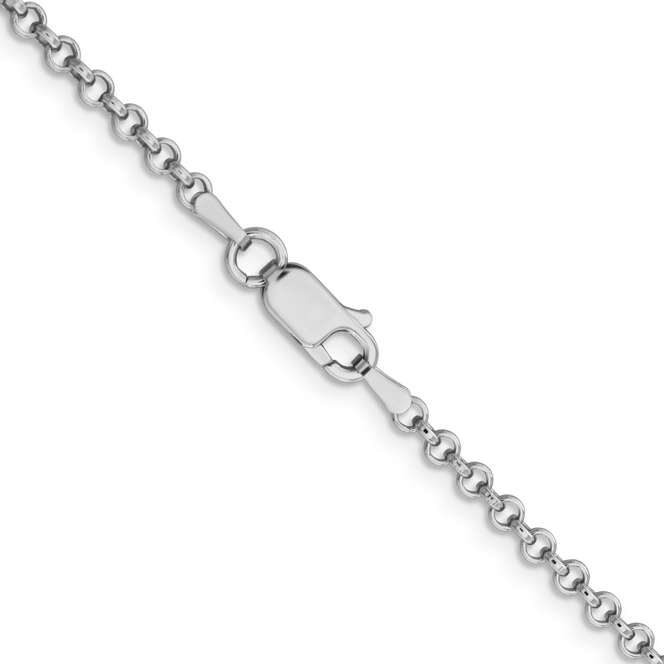 22 Inch Sterling Silver Rhodium-Plated 2.8mm Rolo Chain Necklace