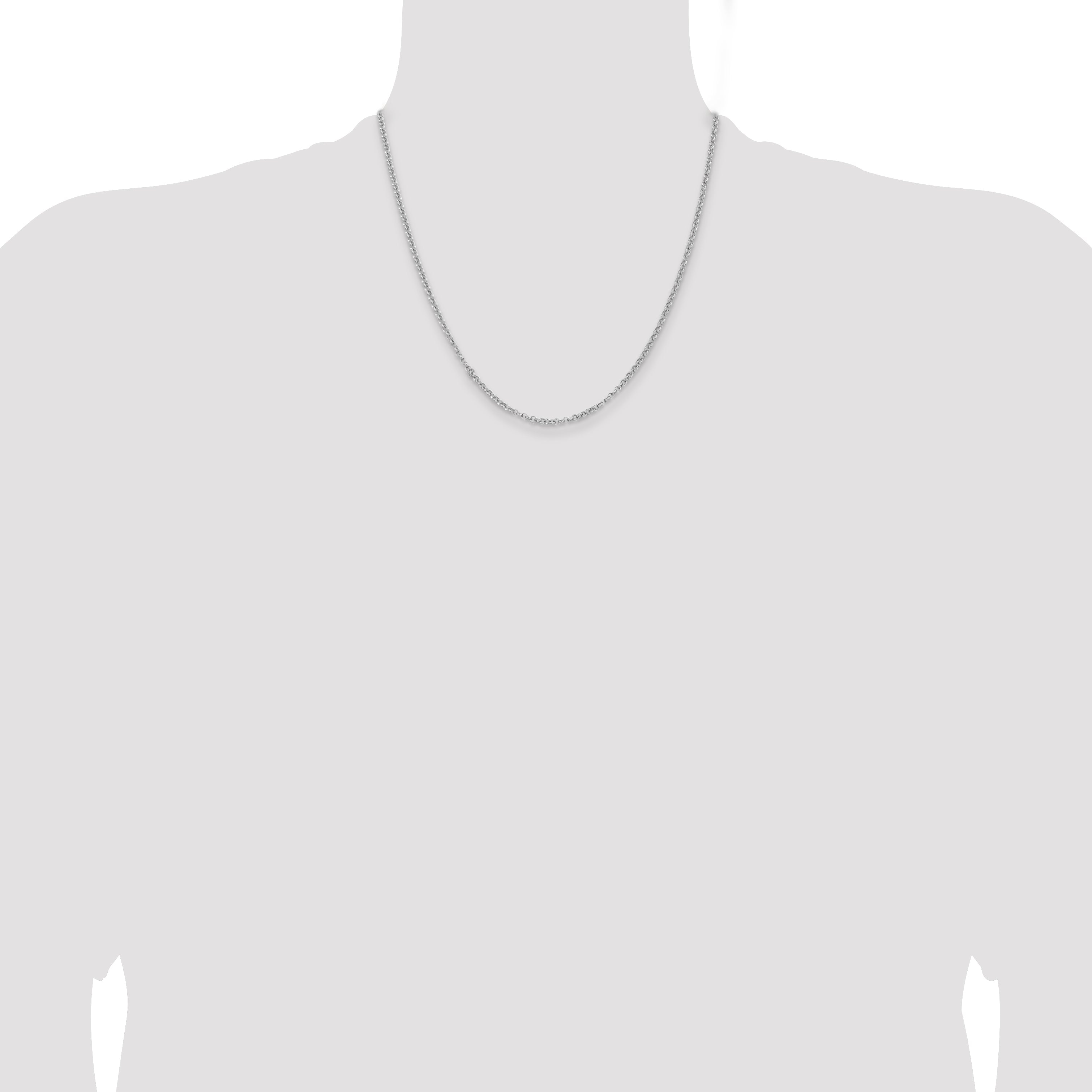 20 Inch Sterling Silver Rhodium-Plated 2.8mm Rolo Chain Necklace