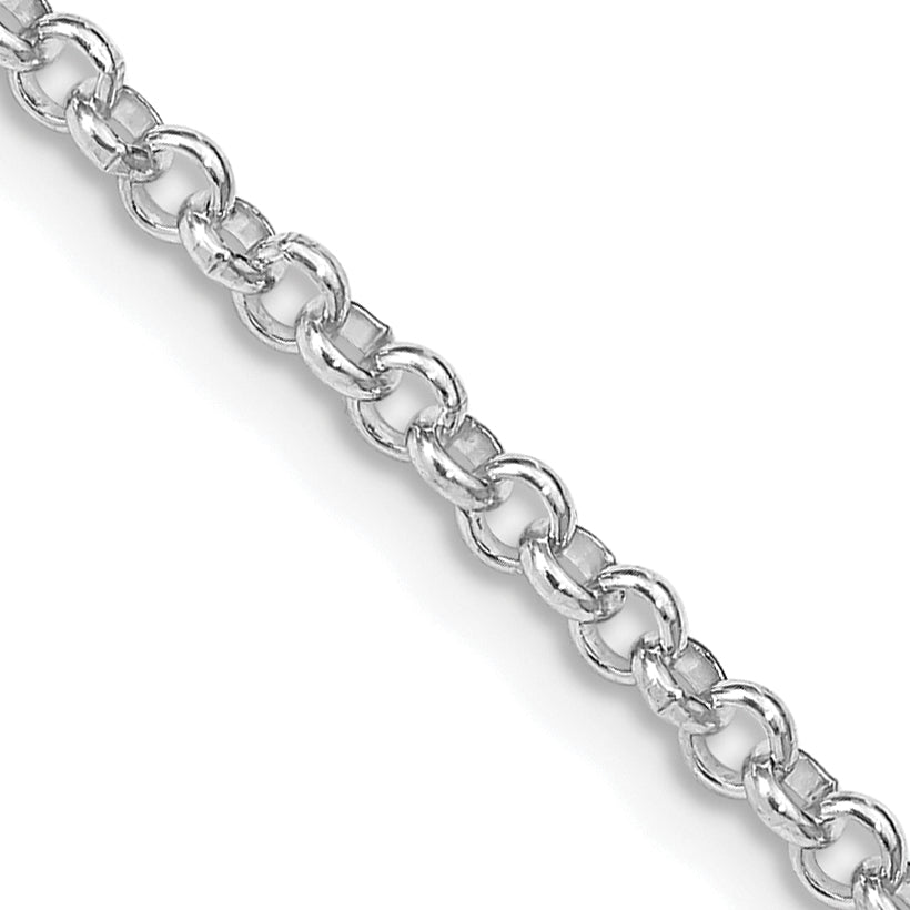24 Inch Sterling Silver Rhodium-Plated 2.8mm Rolo Chain Necklace