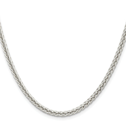 24 Inch Sterling Silver 3mm Square Spiga Chain Necklace