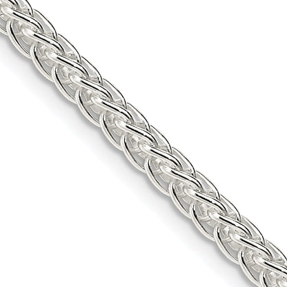 24 Inch Sterling Silver 3mm Square Spiga Chain Necklace