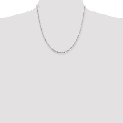 20 Inch Sterling Silver 2.75mm Loose Rope Chain Necklace