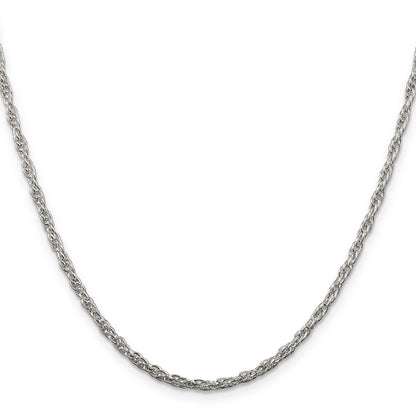 18 Inch Sterling Silver 2.5mm Loose Rope Chain Necklace
