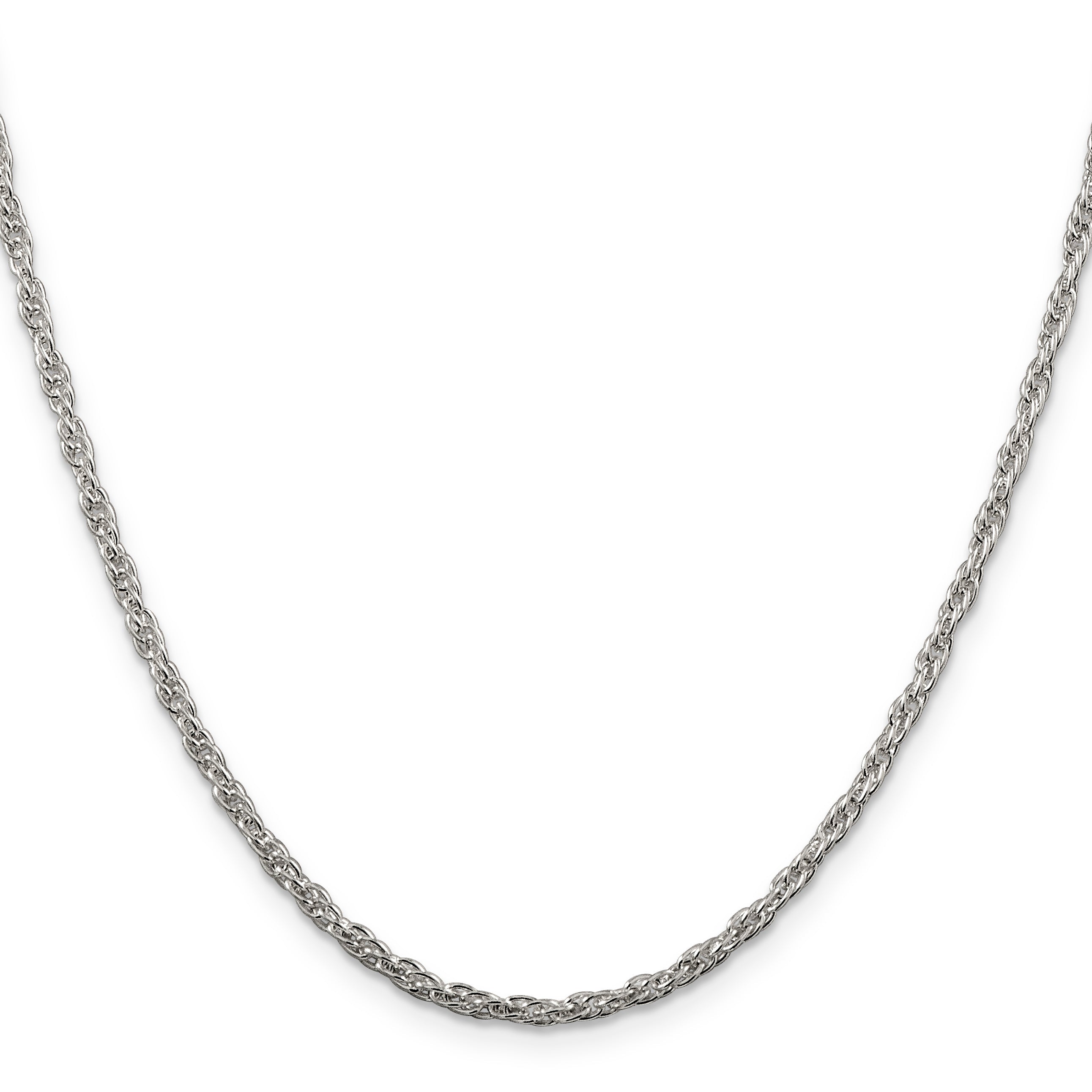 20 Inch Sterling Silver 2.5mm Loose Rope Chain Necklace