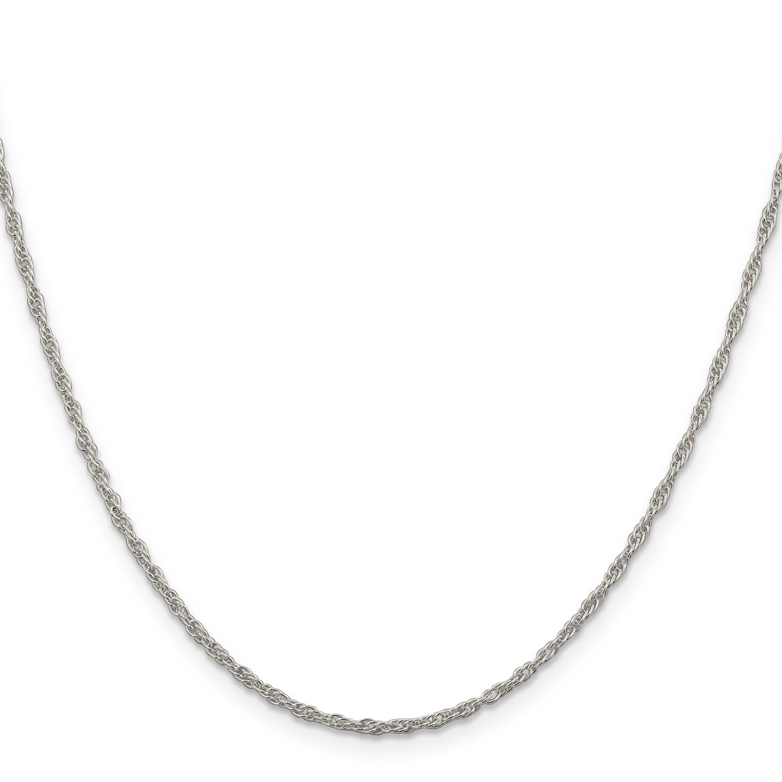 16 Inch Sterling Silver 1.95mm Loose Rope Chain Necklace