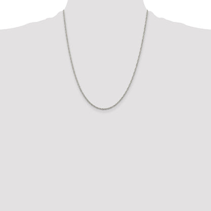 22 Inch Sterling Silver 1.95mm Loose Rope Chain Necklace