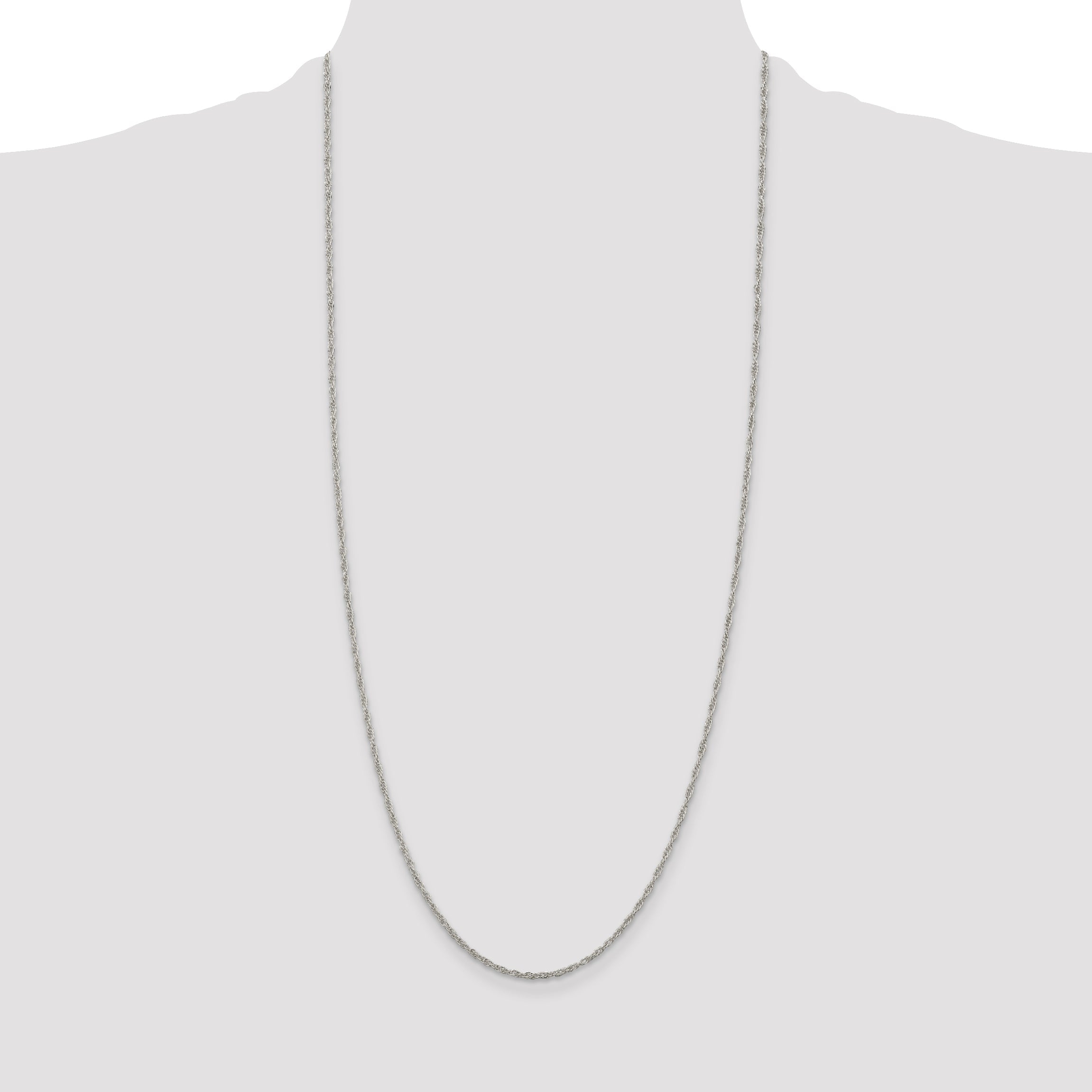 30 Inch Sterling Silver 1.95mm Loose Rope Chain Necklace
