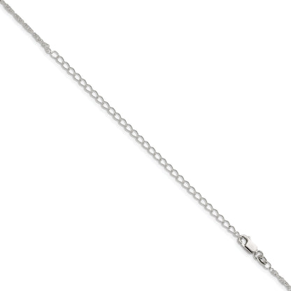 22 Inch Sterling Silver 1.95mm Loose Rope Chain W/4In Ext.