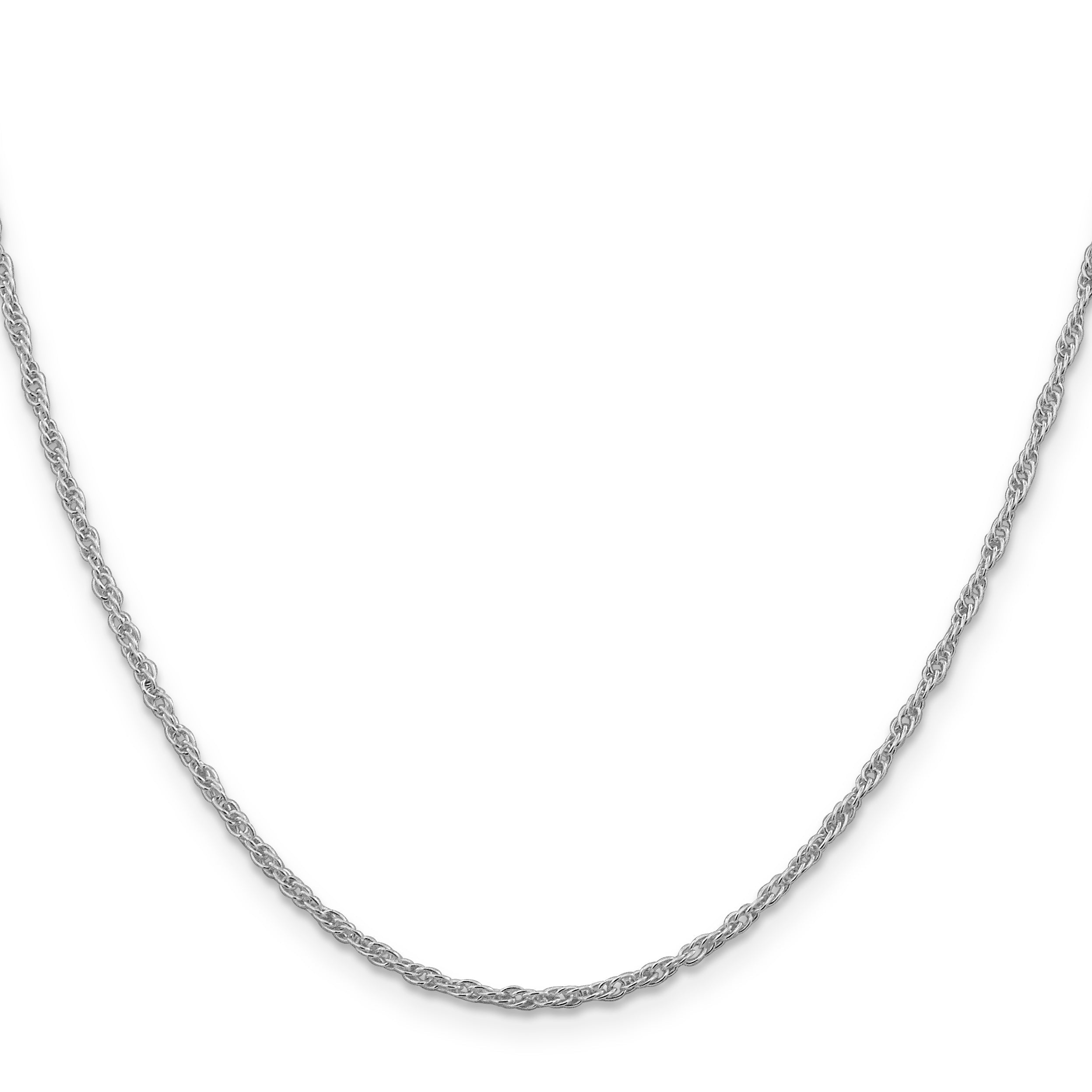 18 Inch Sterling Silver Rhodium-Plated 2mm Loose Rope Chain Necklace