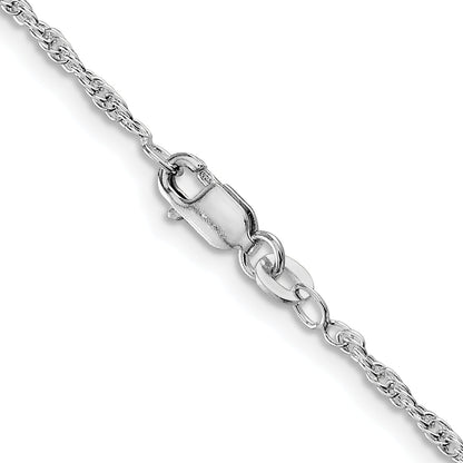 22 Inch Sterling Silver Rhodium-Plated 2mm Loose Rope Chain Necklace