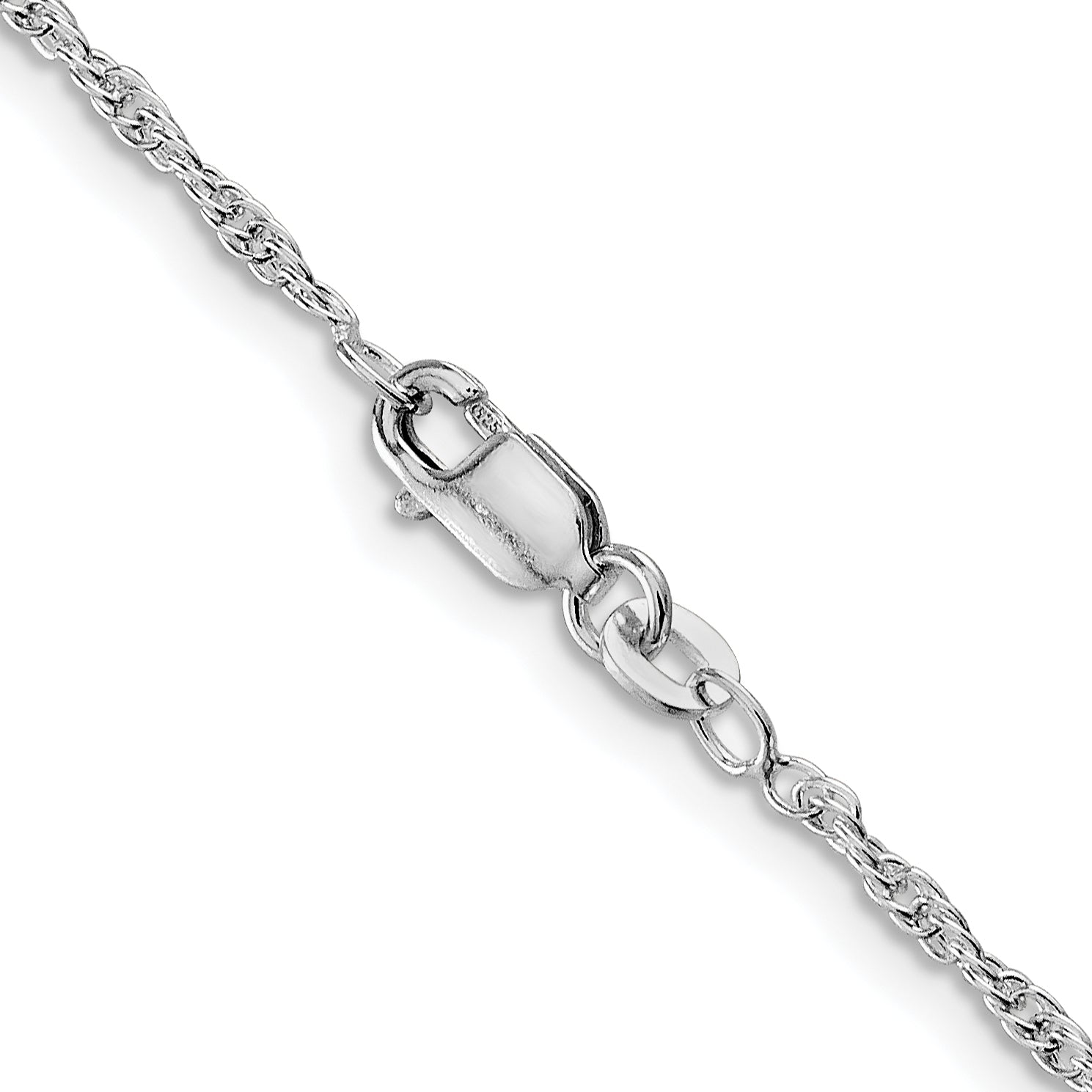 24 Inch Sterling Silver Rhodium-Plated 2mm Loose Rope Chain Necklace