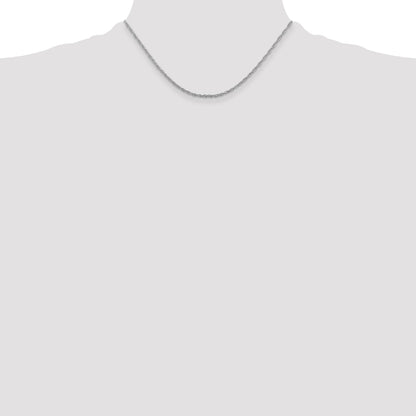 16 Inch Sterling Silver Rhodium-Plated 2mm Loose Rope Chain Necklace