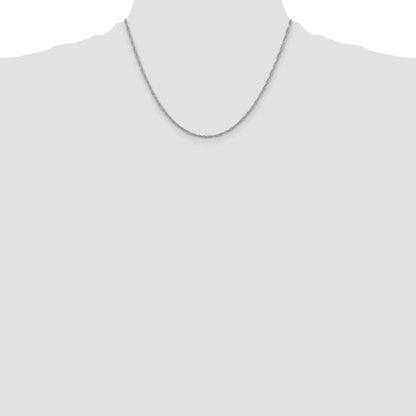 18 Inch Sterling Silver Rhodium-Plated 2mm Loose Rope Chain Necklace