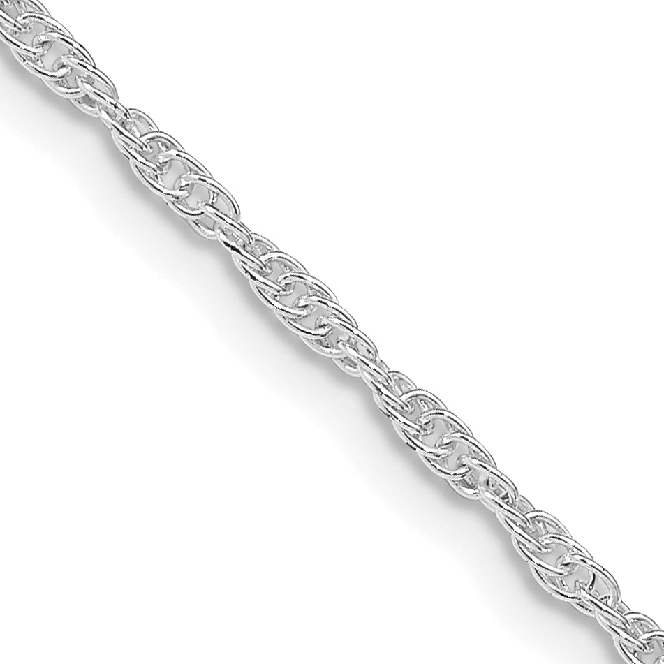 22 Inch Sterling Silver Rhodium-Plated 2mm Loose Rope Chain Necklace