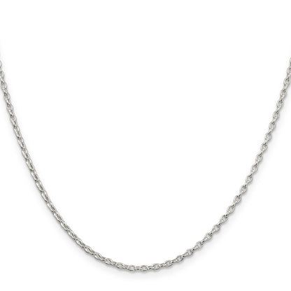 20 Inch Sterling Silver 1.6mm Oval Fancy Rolo Chain Necklace